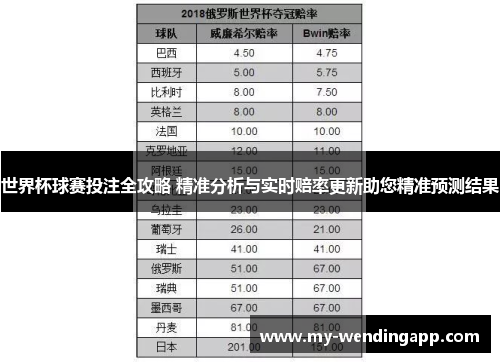 世界杯球赛投注全攻略 精准分析与实时赔率更新助您精准预测结果